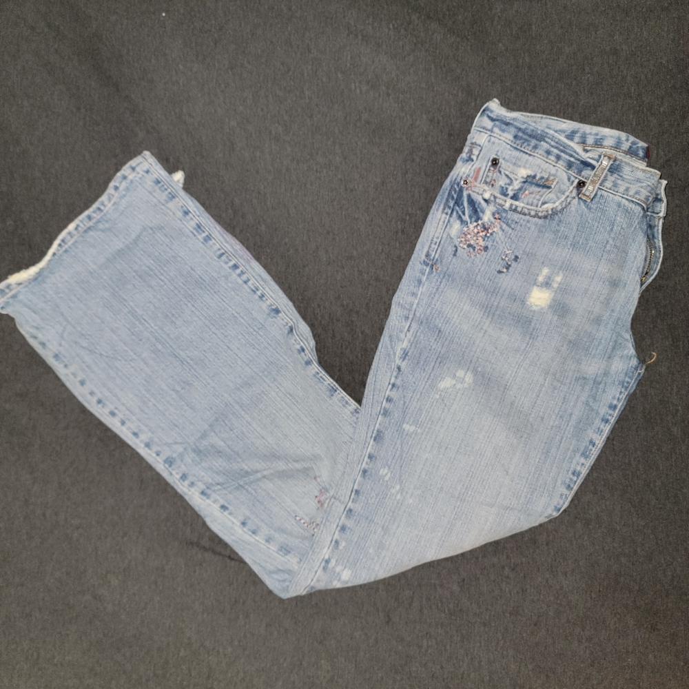 Twentyone 21 Distressed Crystal Pocket Jean - Size 9 - Light Wash !OOB END SALE!